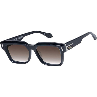 Gloss Black with Silver Metal/Brown Gradient Lenses