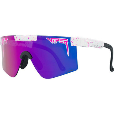 Pit Viper The Originals Narrow, LA Brights White Splatter/Pink Purple HDPV Mirror Polarised Lenses