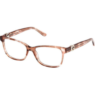 Guess Glasses GU50227 - Shiny Beige/Clear Lenses