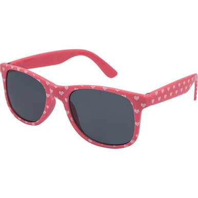 Just Sunnies Kids 8009 - Pink Hearts/Smoke Lenses