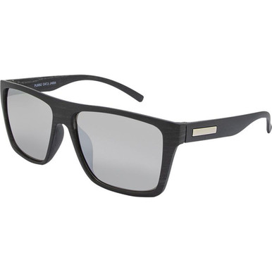 JS Eyewear 6052 - Black Wood/Silver Mirror Lenses