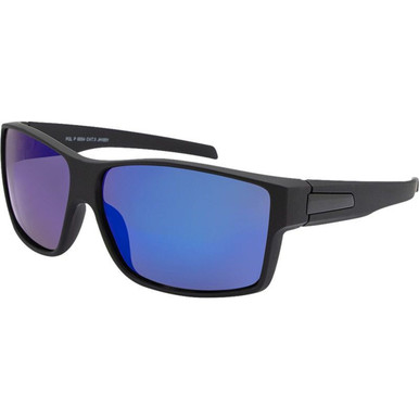 JS Eyewear 6054 - Black/Blue Mirror Polarised Lenses