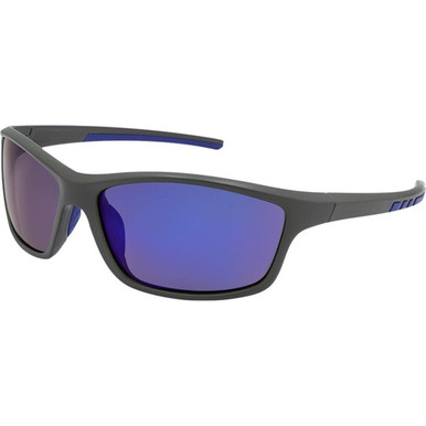 JS Eyewear 7117, Grey/Blue Mirror Polarised Lenses
