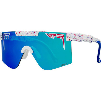 Pit Viper The Pit Viper Junior - Merika White Red Splatter/Blue HDPV Mirror Polarised Lenses