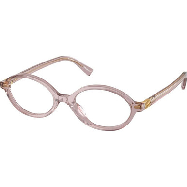 Miu Miu Glasses 01XV - Transparent Mauve/Clear Lenses