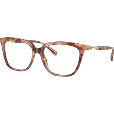 Emporio Armani Glasses EA3248 - Shiny Red Havana/Clear Lenses 55 Eye Size