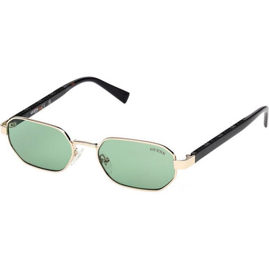 Guess GU00231 - Shiny Pale Gold and Havana/Green Lenses