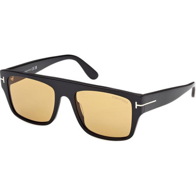 Shiny Black/Light Brown Lenses