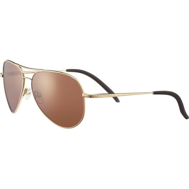 Serengeti Carrara XL - Shiny Gold/Drivers Gradient Photochromic Polarised Glass Lenses