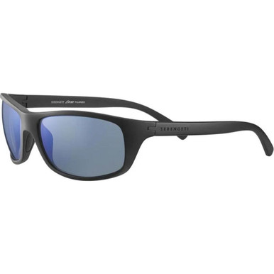 Serengeti Bormio - Matte Black/555nm Blue Mirror Photochromic Polarised Glass Lenses