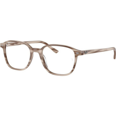 Ray-Ban Glasses Leonard RX5393, Striped Beige/Clear Lenses 49 Eye Size