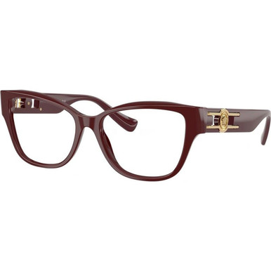Versace Glasses VE3347 - Solid Red/Clear Lenses 54 Eye Size