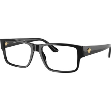 Versace Glasses VE3342 - Shiny Black/Clear Lenses 57 Eye Size