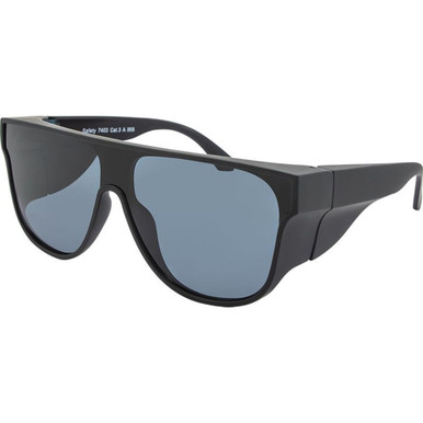 JS Eyewear Aerial Safety 7403 - Black/Smoke Lenses