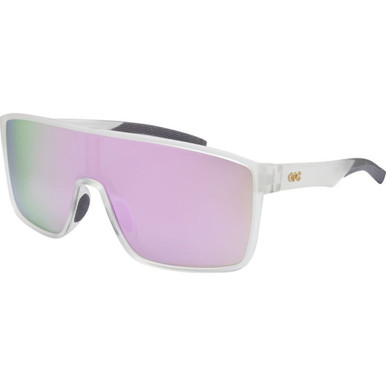 ARC Eyewear Vortex - Frosted Clear/Light Pink Mirror Polarised Lenses