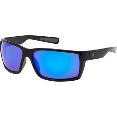 Shiny Black/Blue Mirror Polarised Lenses
