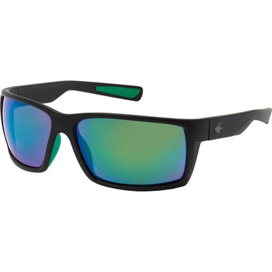 Stingray Eyewear Cobia - Matte Black/Green Mirror Polarised Lenses