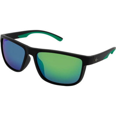 Stingray Eyewear Yellowfin - Rubber Black/Green Mirror Polarised Lenses