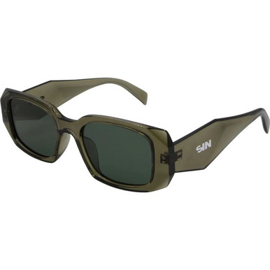 SIN Eyewear Sacrament - Crystal Green/Green Polarised Lenses