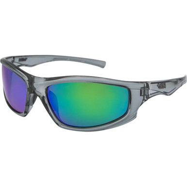 SIN Eyewear Jagger - Crystal Grey/Green Mirror Polarised Lenses