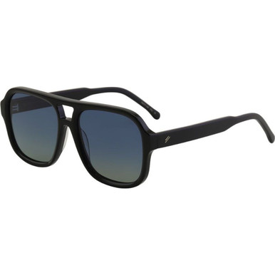 Bask Eyewear Blake - Black/Blue Grey Gradient Polarised Lenses
