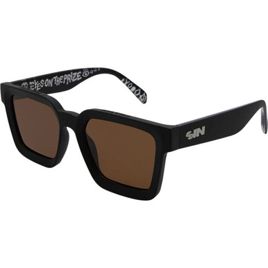 SIN Eyewear Top Shelf - Matte Black/Brown Polarised Lenses