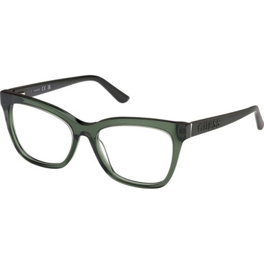Guess Glasses GU50172 - Shiny Dark Green and Matte Green/Clear Lenses