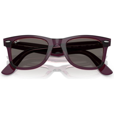 Shop Ray-Ban Original Wayfarer RB2140 Violet Pink/Dark Grey display picture 2