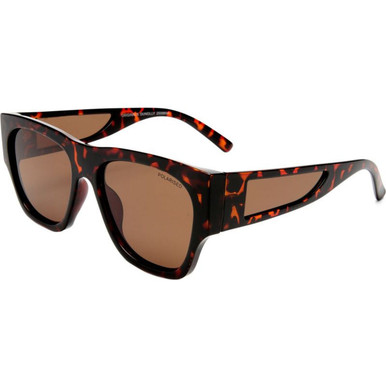 Shiny Super Dark Tort/Brown Polarised Lenses