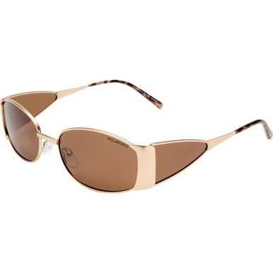 Matte Gold and Cookie Tort/Brown Polarised Lenses