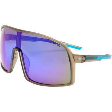 Grey and Neon Blue/Blue Mirror Polarised Lenses