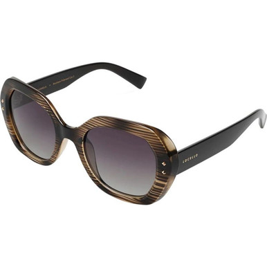 Locello Kamilla - Grey Geo Stripe/Smoke Polarised Lenses