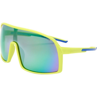 Neon Green and Cobalt Blue/Rainbow Mirror Polarised Lenses