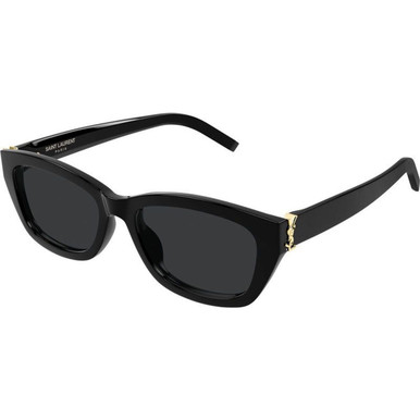 Shop Saint Laurent SL402 Sunglasses Black/Black | Afterpay