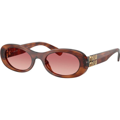 Miu Miu MU06ZS - Striped Tobacco/Etruscan Gradient Lenses
