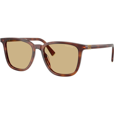 Miu Miu MUB03S - Striped Tobacco/Yellow Lenses