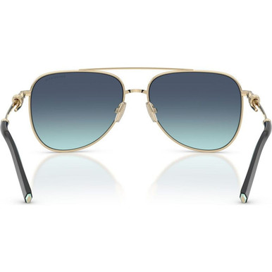 Tiffany & Co. Gradient Aviator Sunglasses Silver Gold Frame Tiffany T:Sunglasses in Silver-colored Metal with Tiffany  main image 3