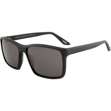 Bill Bass Windsor - Matte Black/Grey Polarised Lenses