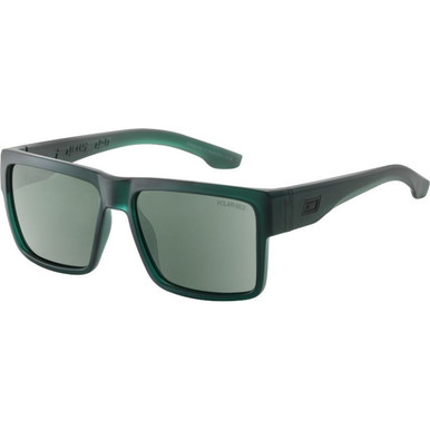 Dirty Dog Punk - Satin Crystal Dark Green/Green Polarised Lenses