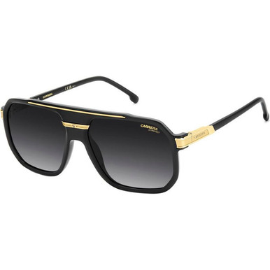 Carrera 1077/S - Black and Gold/Dark Grey Gradient Lenses