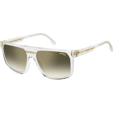 Carrera Victory C 14/S - Crystal and Gold/Green Gradient Gold Mirror Lenses