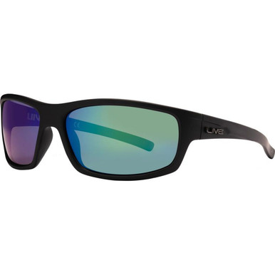 Liive Tuna - Matte Black/Green Mirror Polarised Lenses
