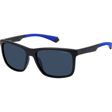 Polaroid PLD 7043/S - Matte Black and Blue/Blue Polarised Lenses