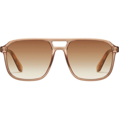 Quay Australia Drive In Oat Frame/Sepia Lens Sunglasses Quay On The Fly aviator sunglasses in oat with sepia brown  main image 2