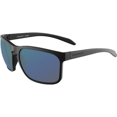 Serengeti Carson - Matte Black/555nm Blue Photochromic Polarised Glass Lenses