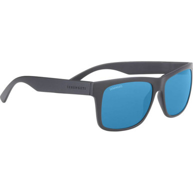 Serengeti Positano Large - Matte Black/555nm Blue Photochromic Polarised Glass Lenses