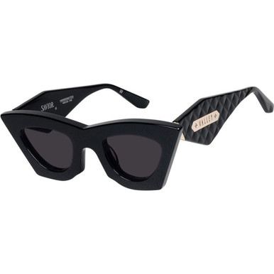 Valley Eyewear Saviour - Gloss Black with Gold Metal/Black Lenses