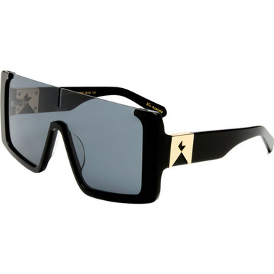 Karen Walker Block Party - Black and Gold/Smoke Lenses