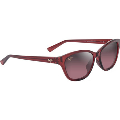 Maui Jim Punono - Shiny Transparent Burgundy/Maui Rose Polarised Glass Lenses