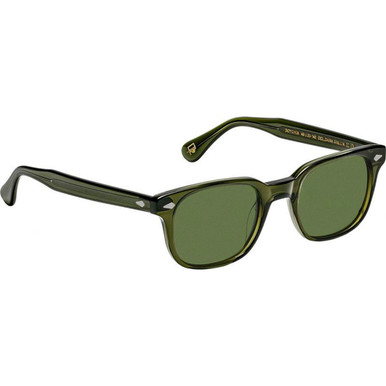 Moscot Boychik - Dark Green/Calibar Green Glass Lenses 52 Eye Size